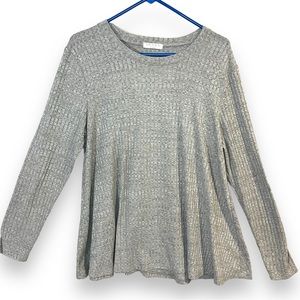 Awake Women's XL Light Gray Knit Pullover Sweater Keyhole Back Rayon Neutral